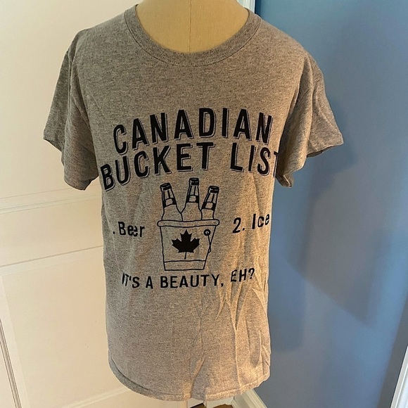 Canadian Bucket List Funny Alcohol T-Shirt - Picture 1 of 4